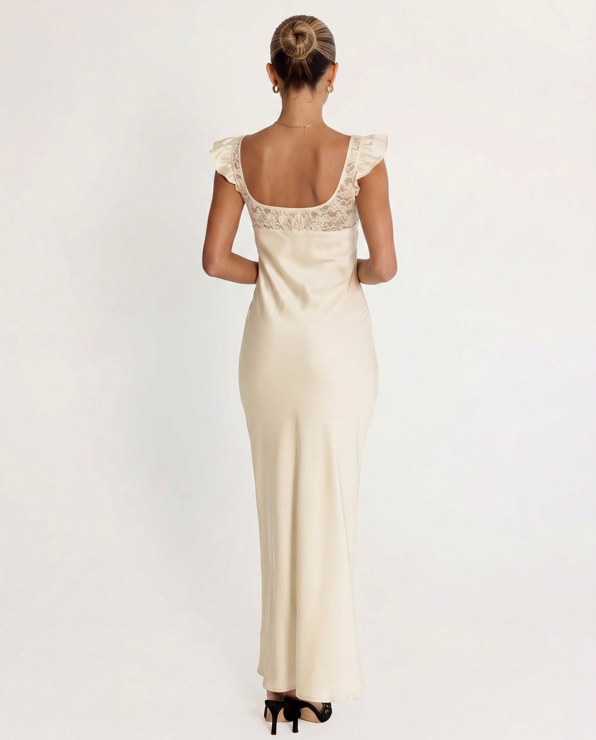 Satin Cap Sleeve Maxi Dress
