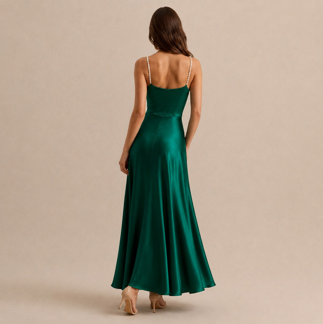 Satin Cowl Neck Maxi Dress
