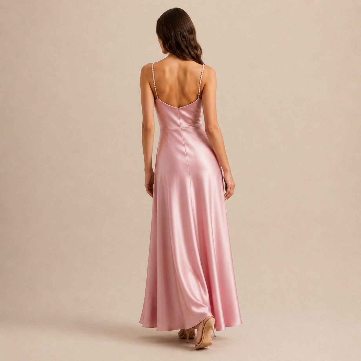 Satin Cowl Neck Maxi Dress