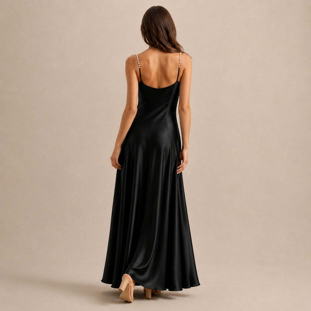 Satin Cowl Neck Maxi Dress