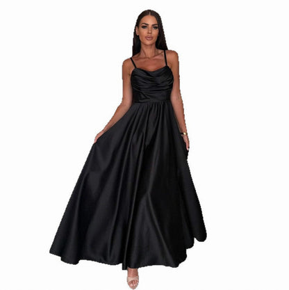 Satin Cowl Neck Maxi Dress