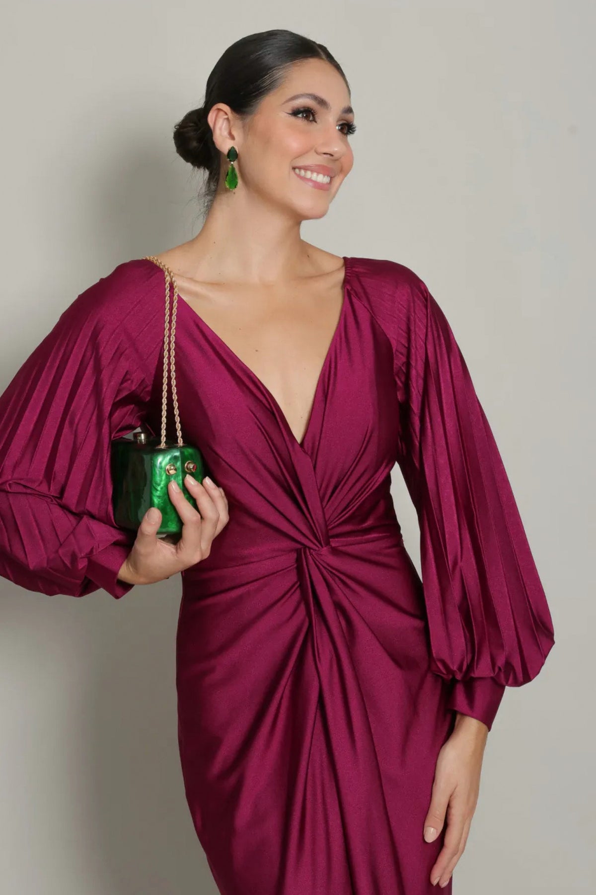 Satin Long Sleeve Maxi Dress