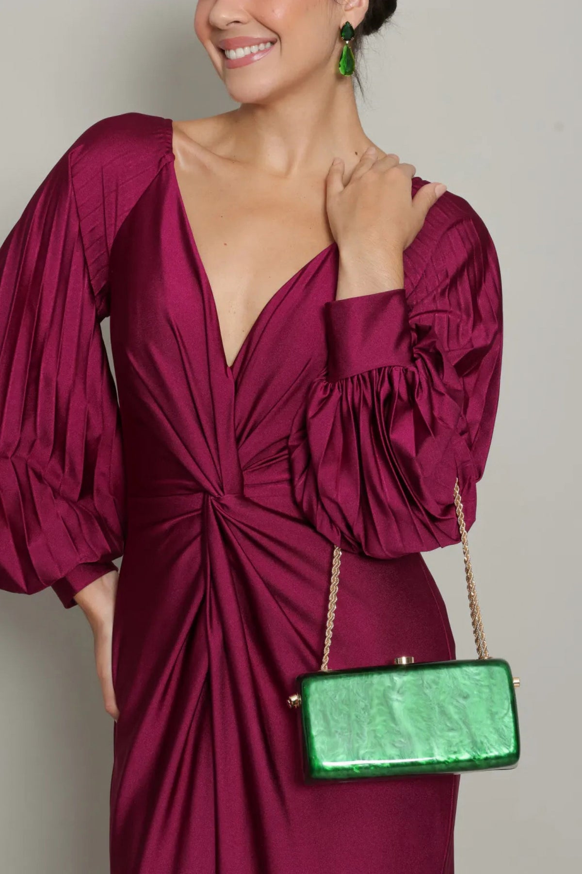 Satin Long Sleeve Maxi Dress
