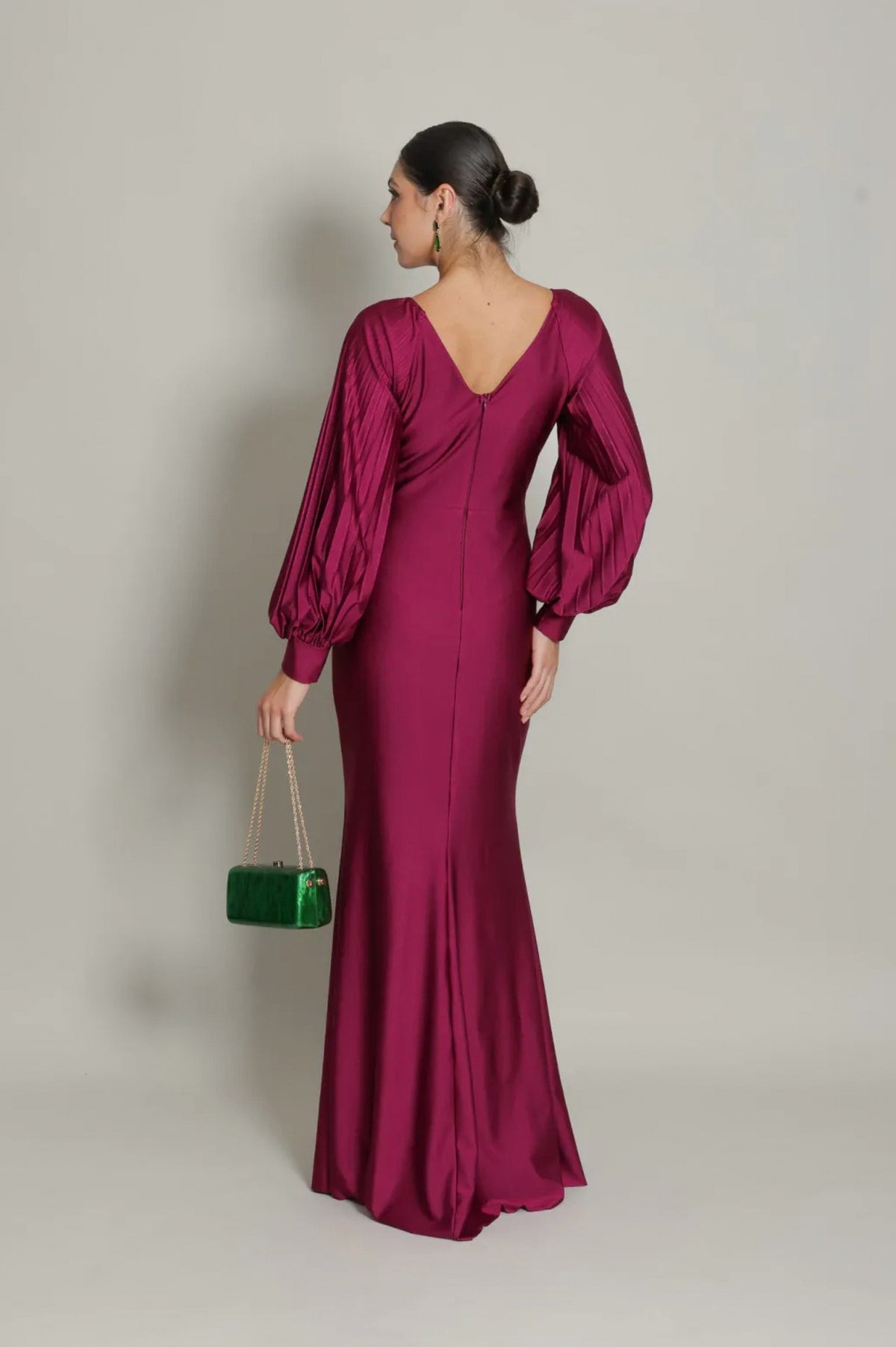 Satin Long Sleeve Maxi Dress