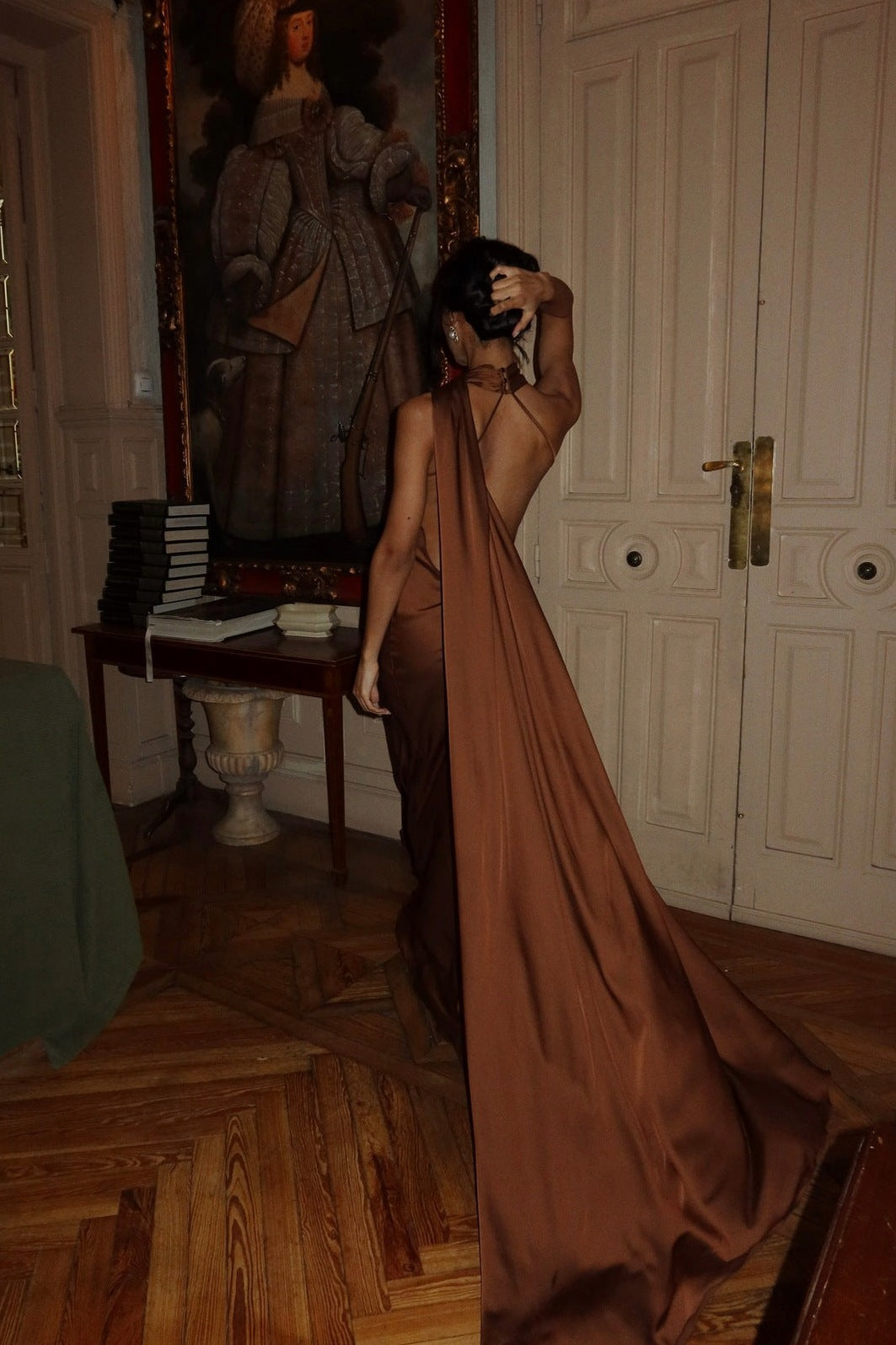 Satin One Shoulder Maxi Dress