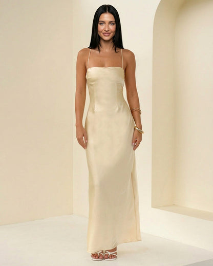 Satin Square Neck Slip Maxi Dress