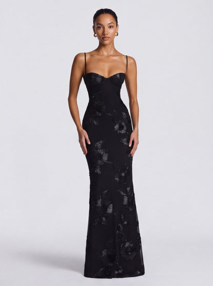 Sequin Corset Backless Maxi Dress