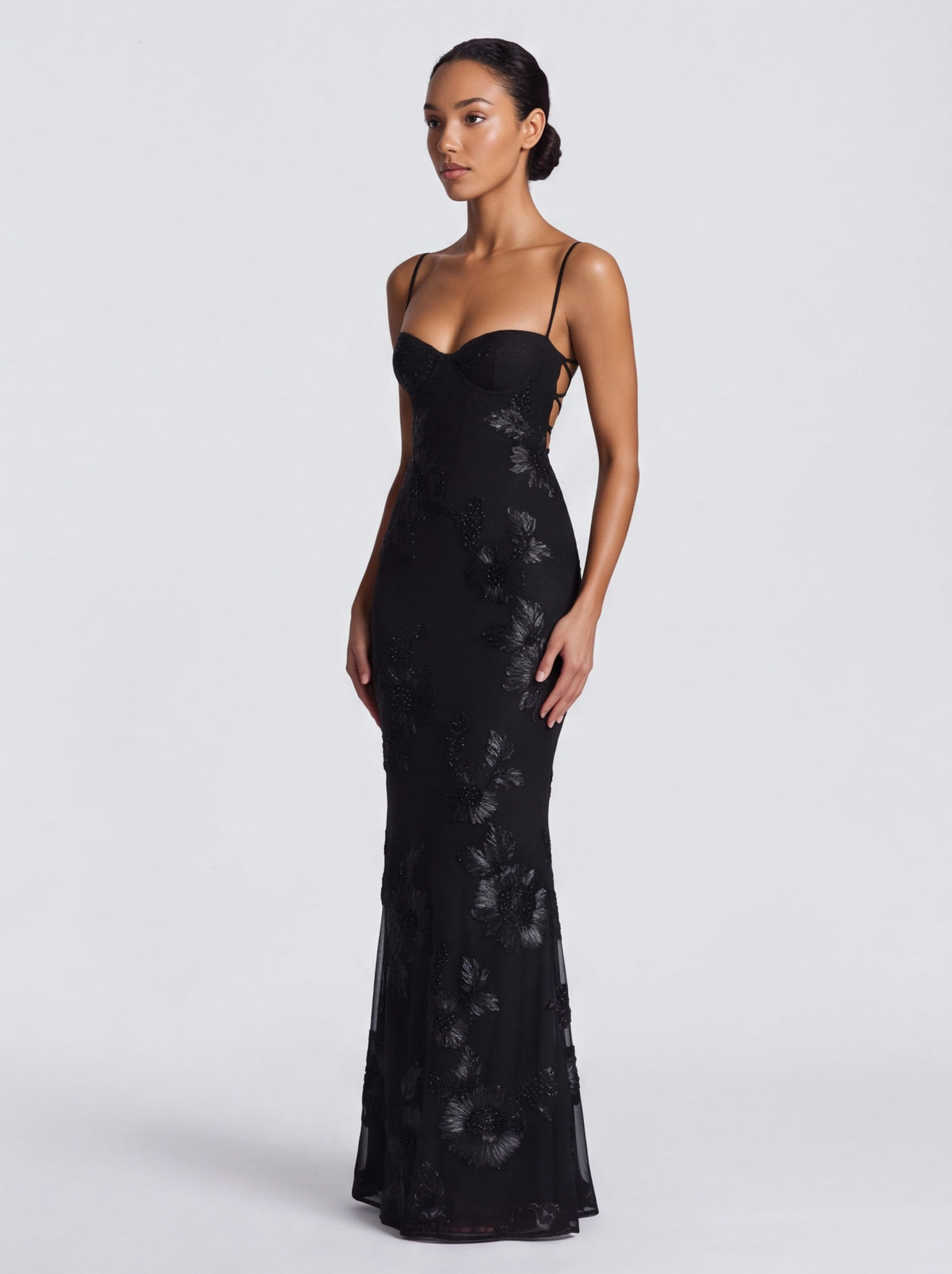 Sequin Corset Backless Maxi Dress