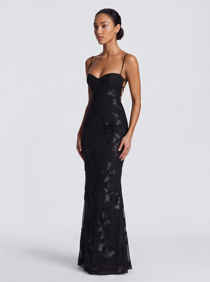 Sequin Corset Backless Maxi Dress