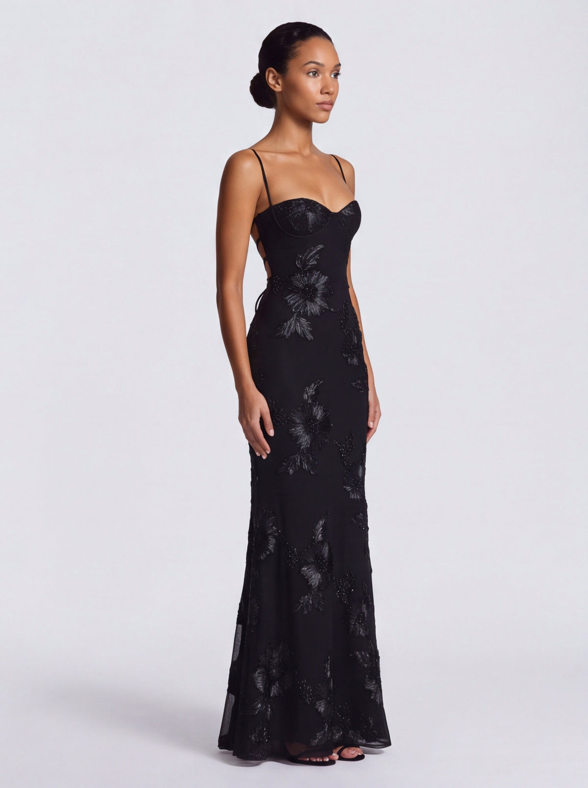 Sequin Corset Backless Maxi Dress