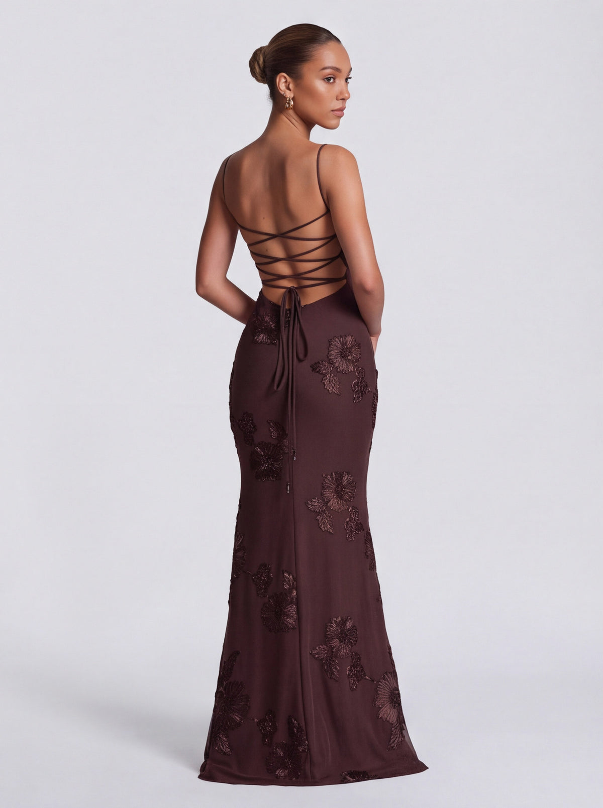 Sequin Corset Backless Maxi Dress