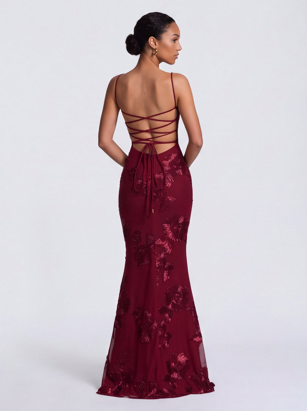 Sequin Corset Backless Maxi Dress