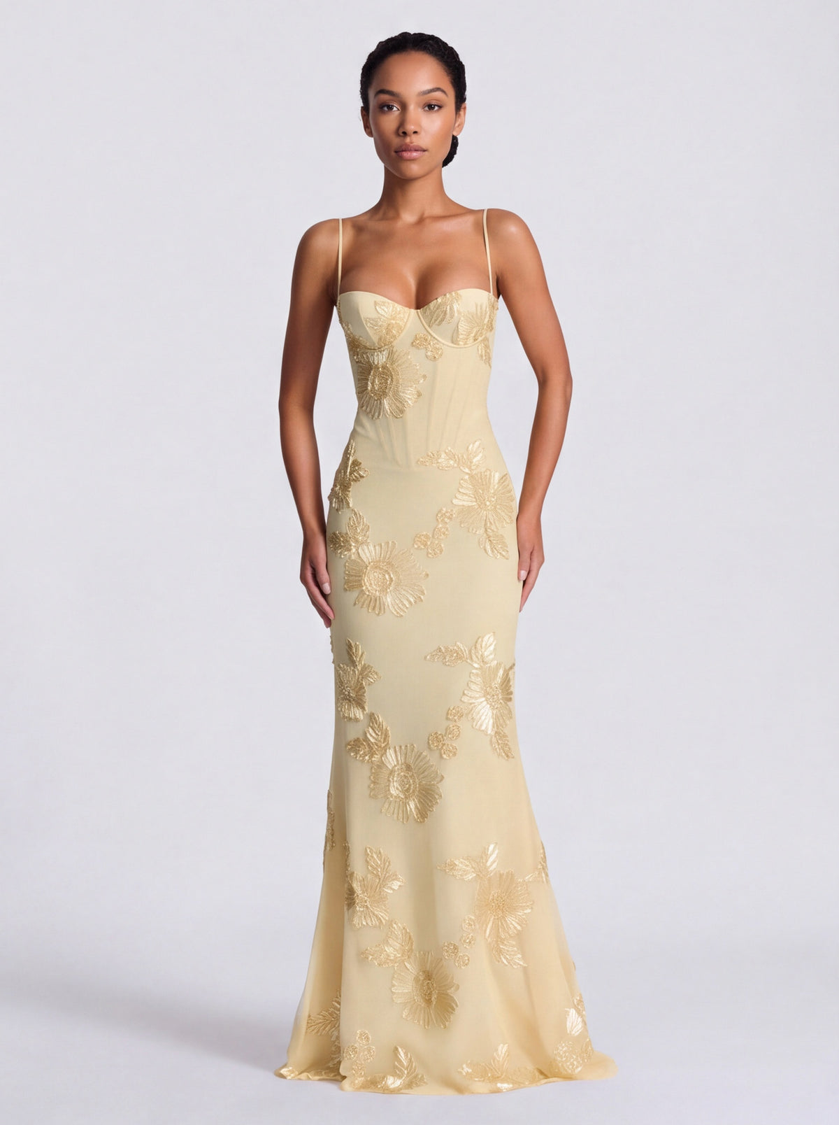 Sequin Corset Backless Maxi Dress