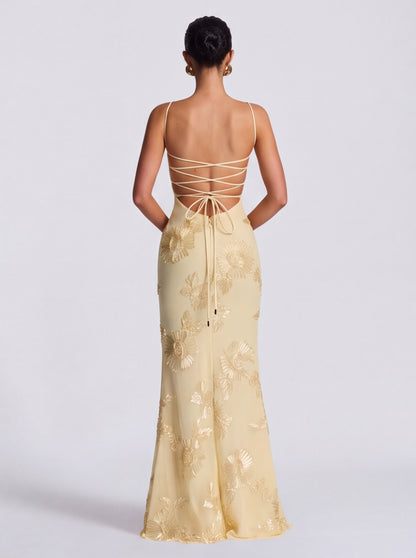 Sequin Corset Backless Maxi Dress