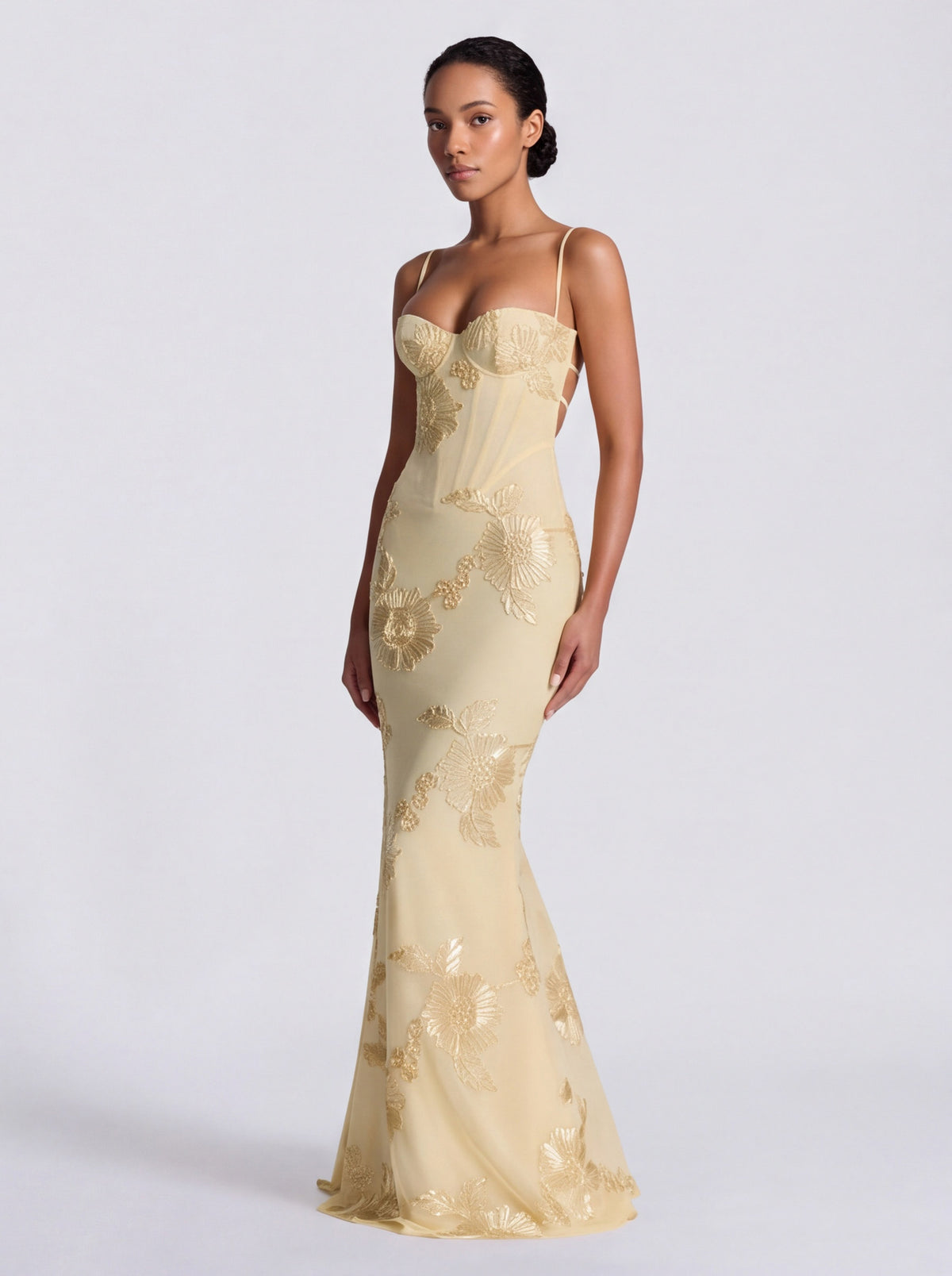 Sequin Corset Backless Maxi Dress