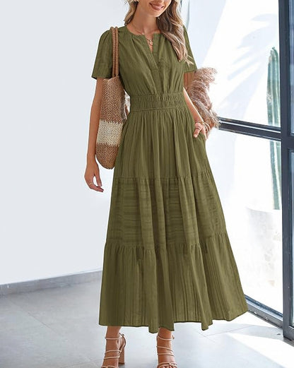 Smocked Tiered Maxi Dress