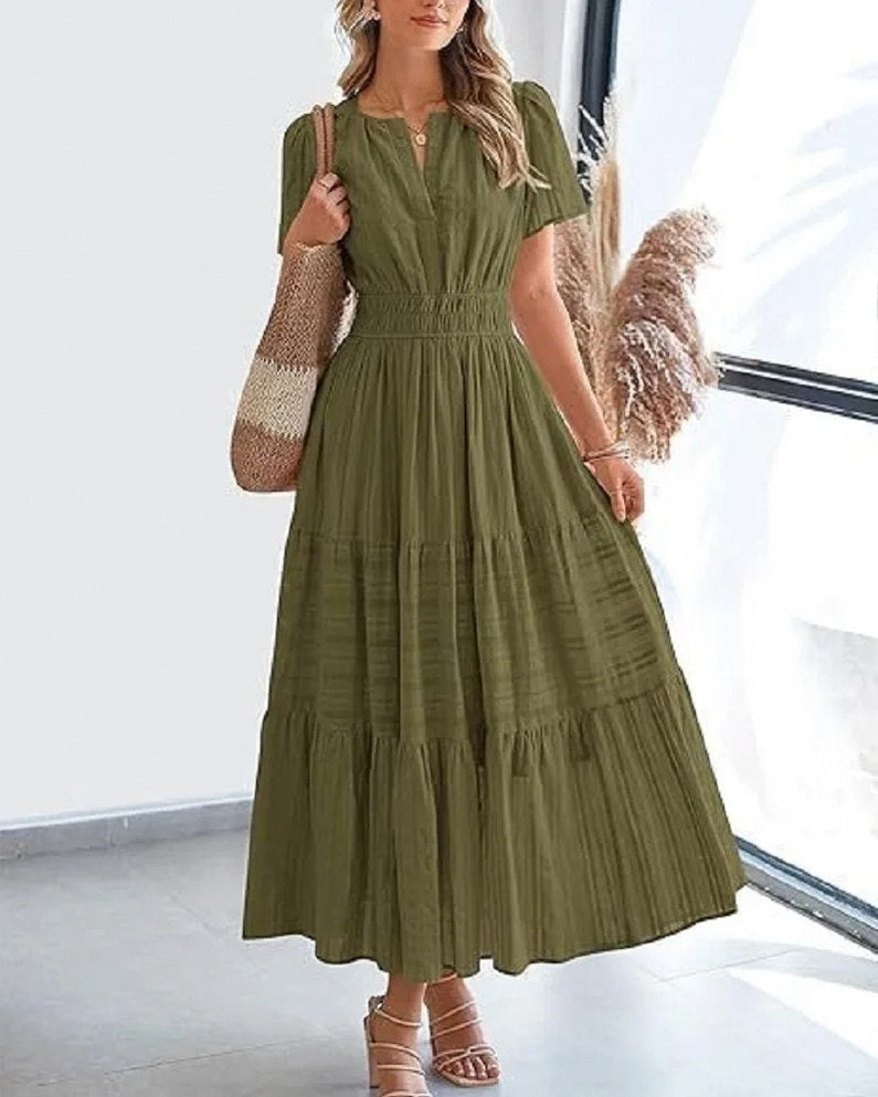 Smocked Tiered Maxi Dress