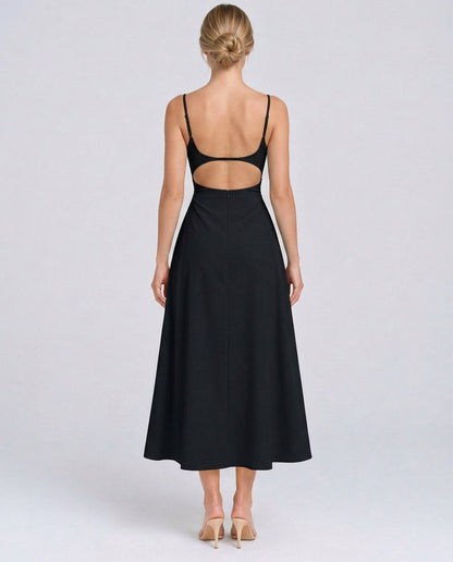 Square Neck A-Line Midi Dress