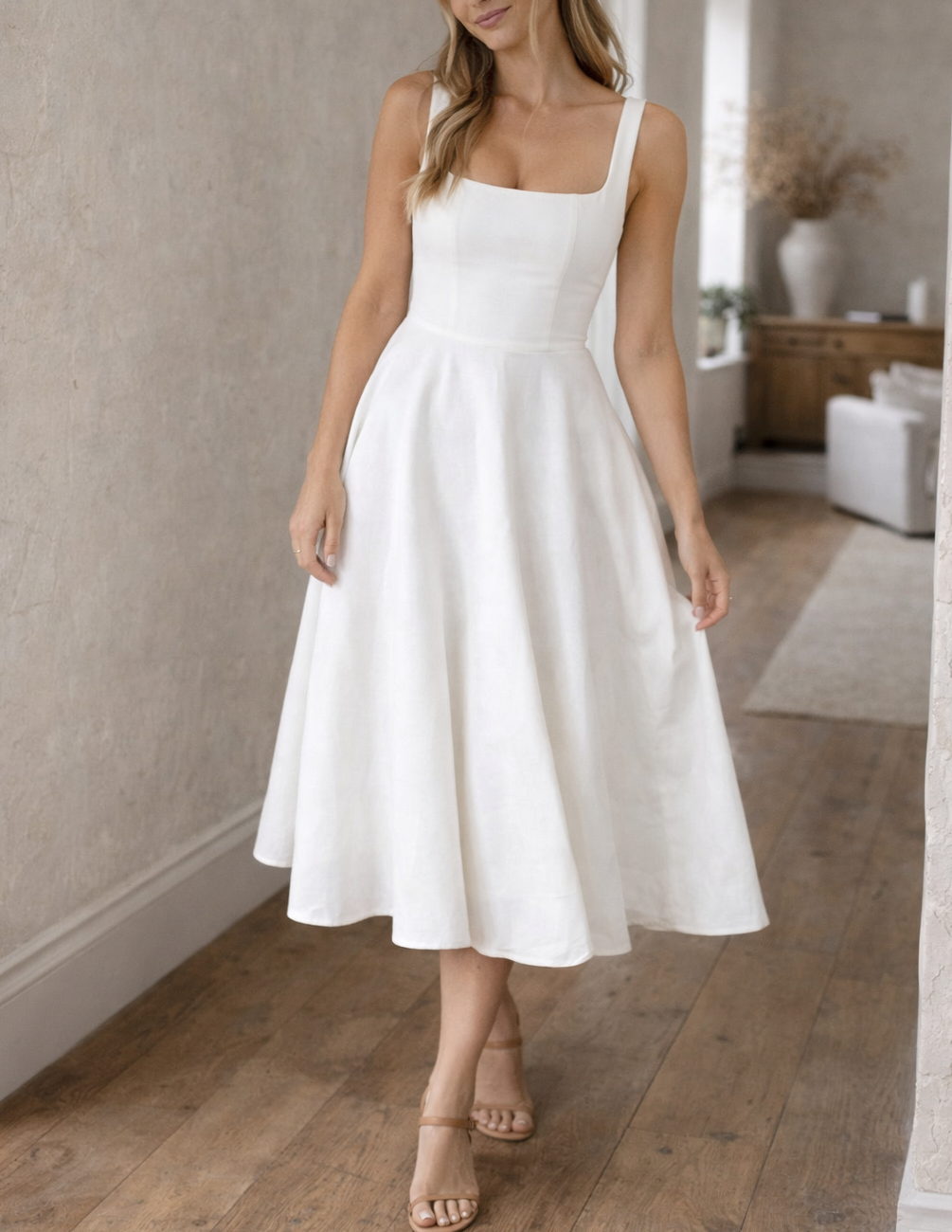 straight neck midi dress ASOS Design - Midi Cami Dress - Women - Viscose/Elastane - M