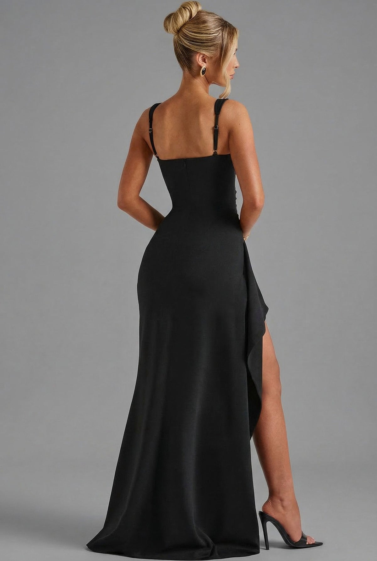 Square Neck High Slit Maxi Dress