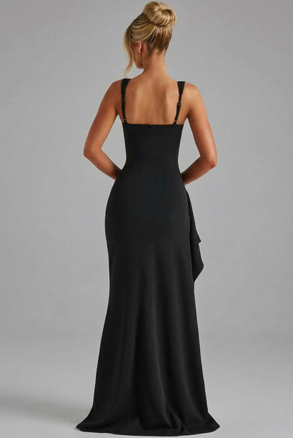 Square Neck High Slit Maxi Dress