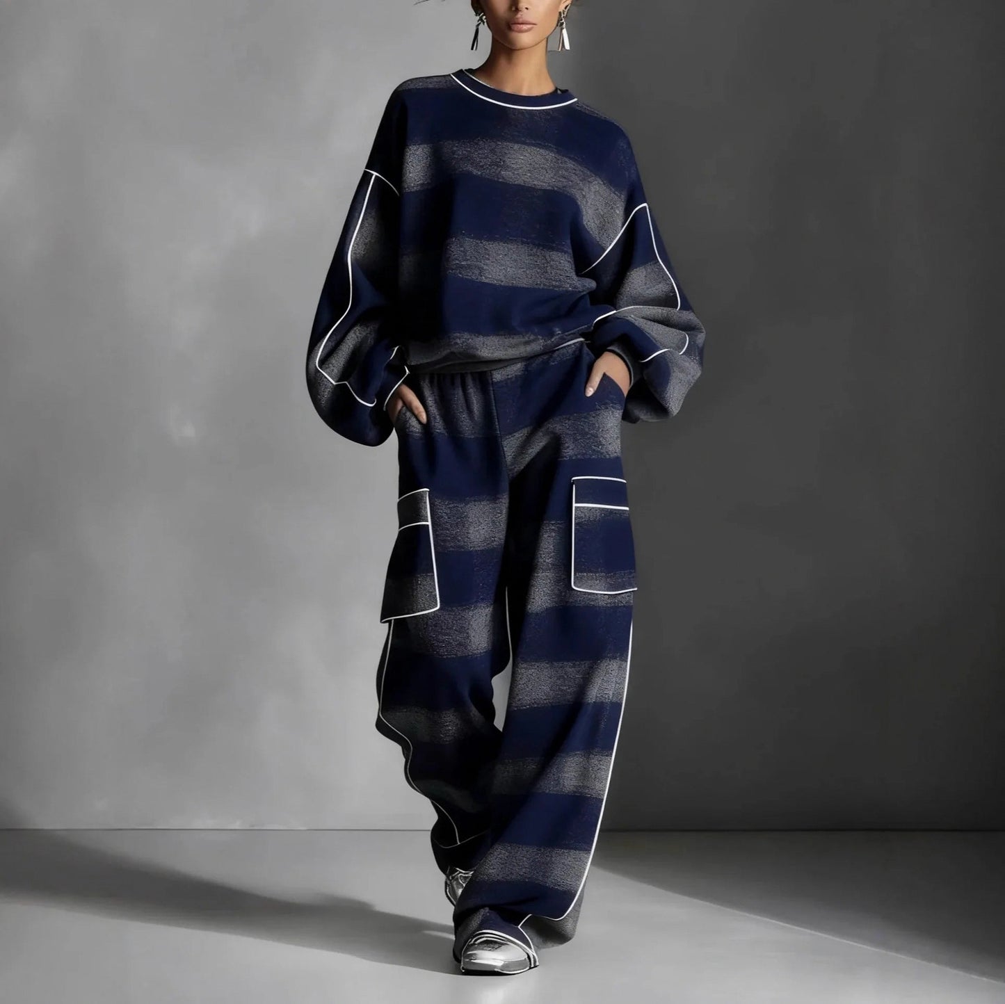 Striped Knit Lounge Set