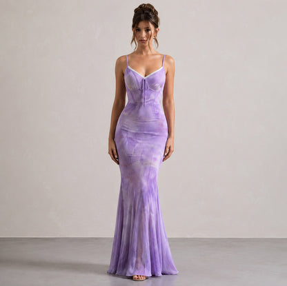 Tie Front Bustier Maxi Dress