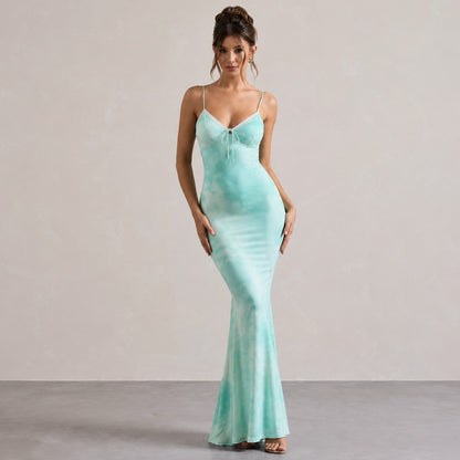 Tie Front Bustier Maxi Dress