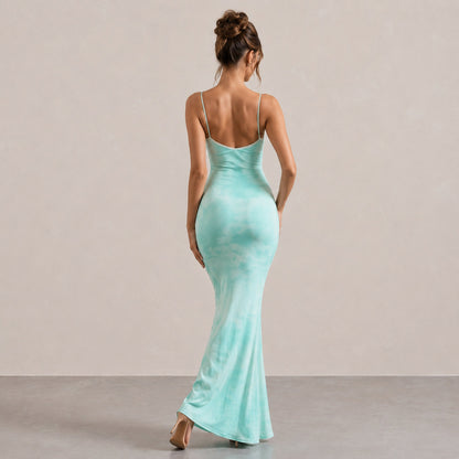 Tie Front Bustier Maxi Dress