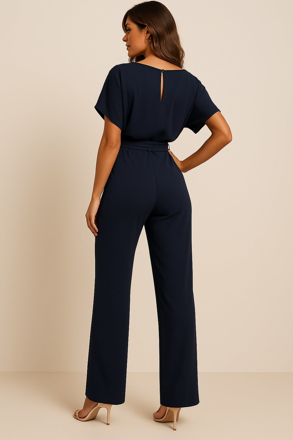 Tie Waist Wide Leg Jumpsuit