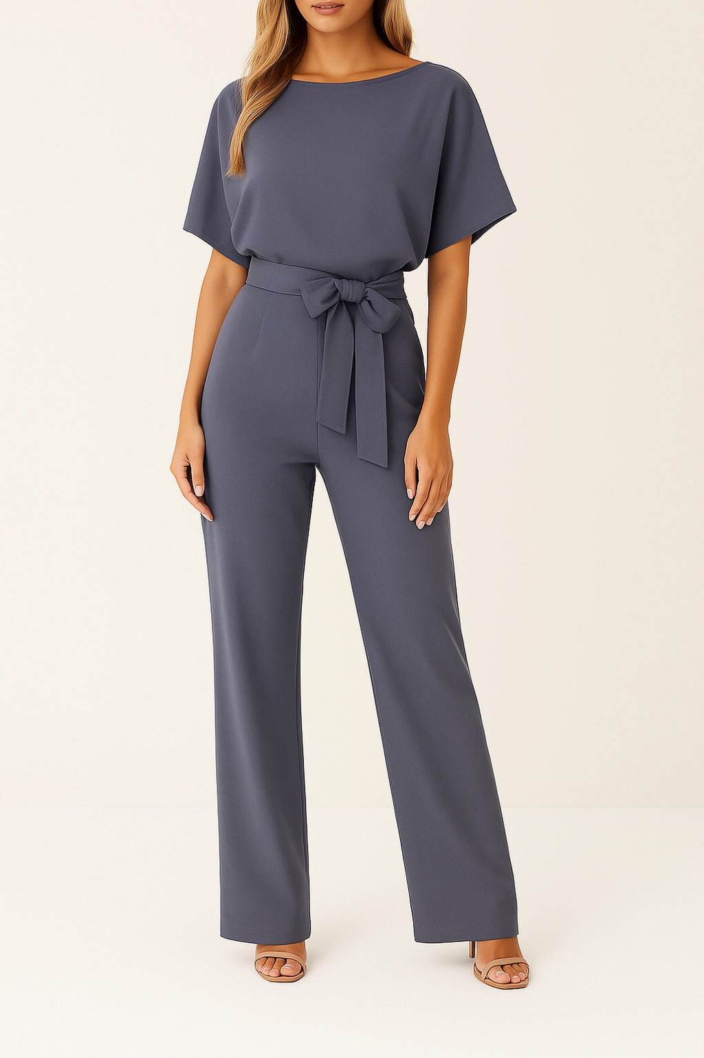 Tie Waist Wide Leg Jumpsuit