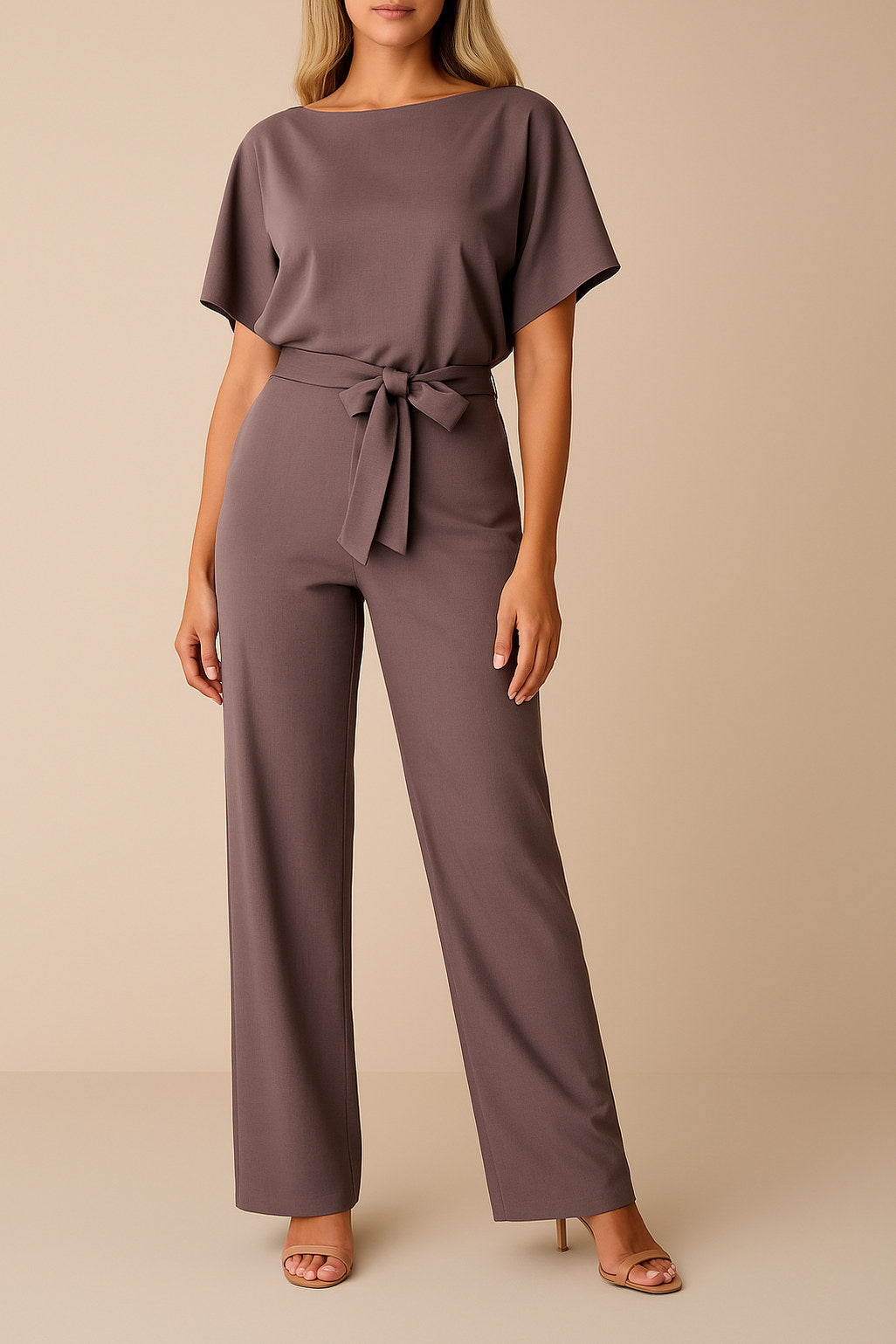 Tie Waist Wide Leg Jumpsuit