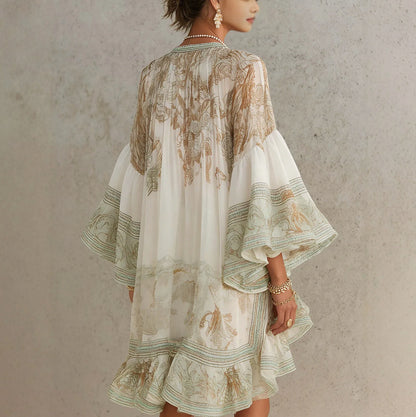 Tiered Ruffle Chiffon Mini Dress