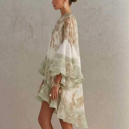 Tiered Ruffle Chiffon Mini Dress