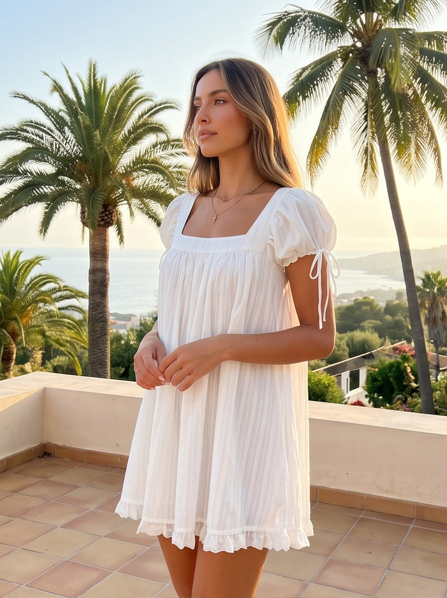 Square Neck Puff Sleeve Babydoll