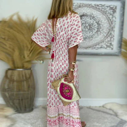Floral Flutter Sleeve Tiered Maxi Dress
