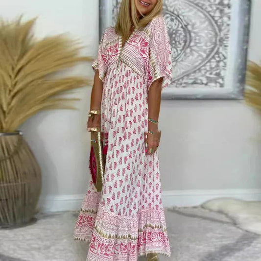 Floral Flutter Sleeve Tiered Maxi Dress