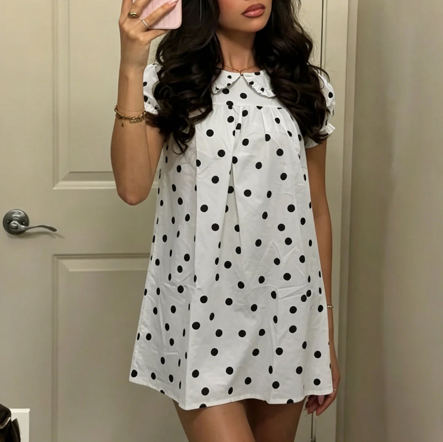 Poplin Peter Pan Babydoll Mini Dress