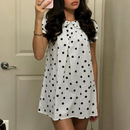 Poplin Peter Pan Babydoll Mini Dress