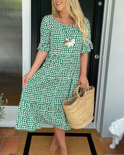 Polka Dot Tiered Midi Dress