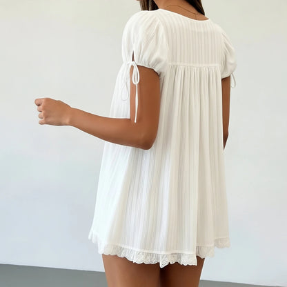Square Neck Puff Sleeve Babydoll