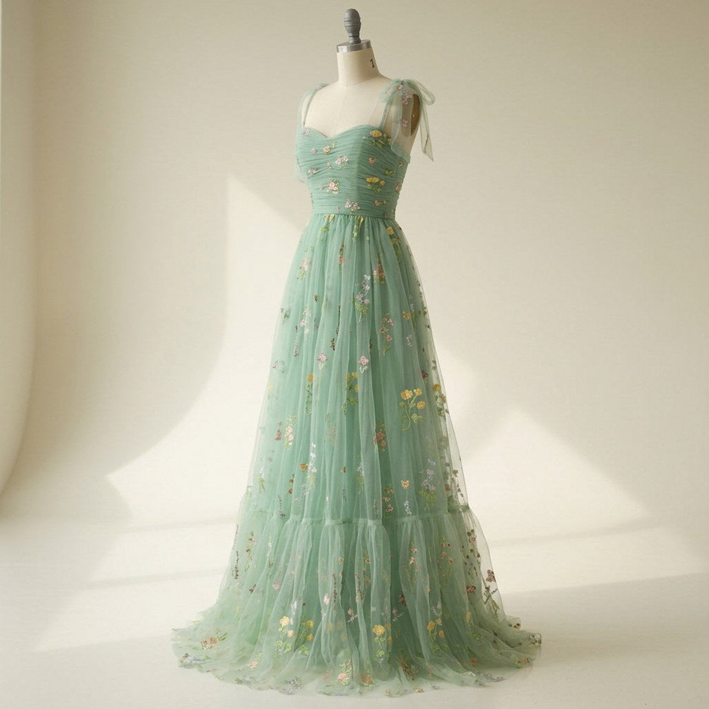 Tulle Sweetheart Tiered Maxi Dress