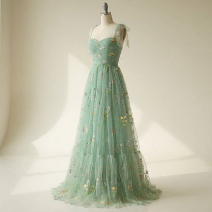 Tulle Sweetheart Tiered Maxi Dress