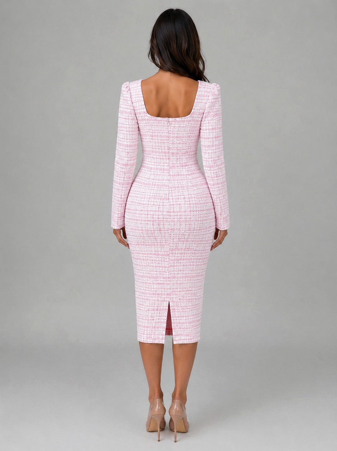 Tweed Button Front Cropped Jacket and Midi Skirt Set