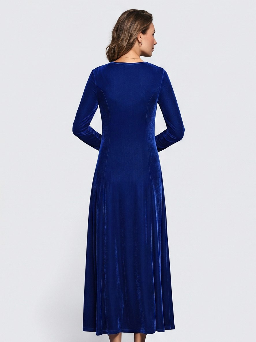 Velvet A-Line Modest Maxi Dress