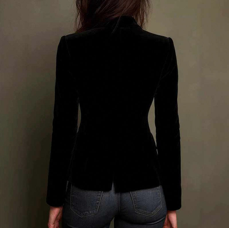 Velvet Embroidered Tailored Blazer
