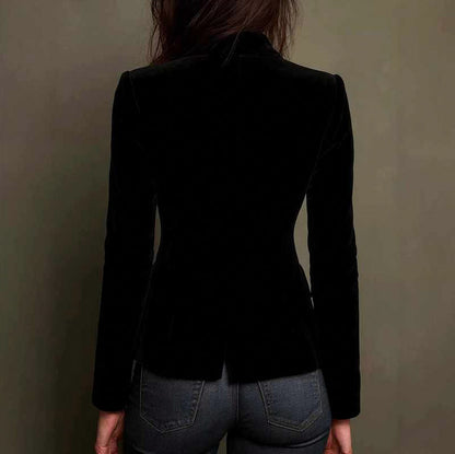 Velvet Embroidered Tailored Blazer