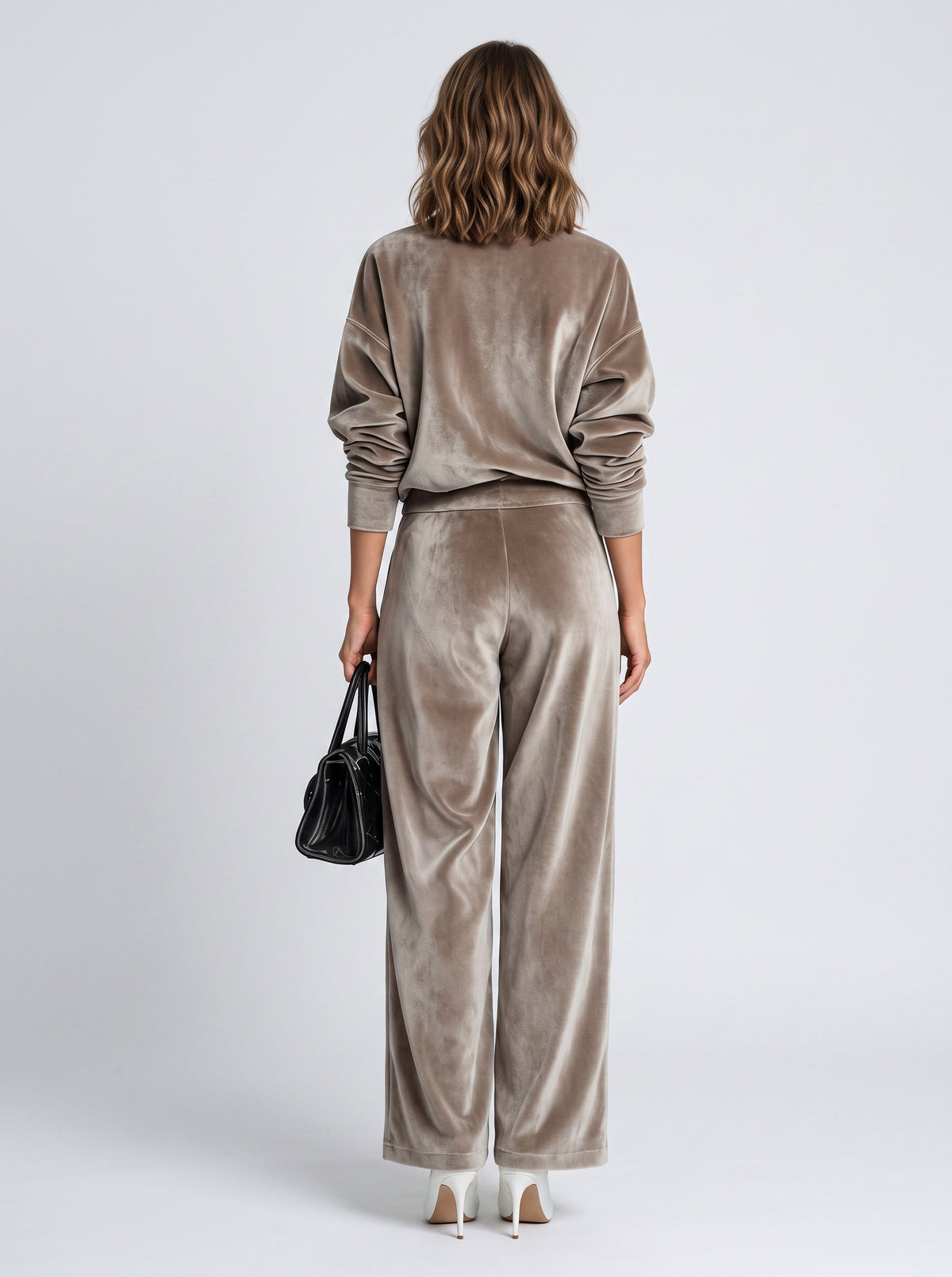 Velvet Mock Neck Wide Leg Set