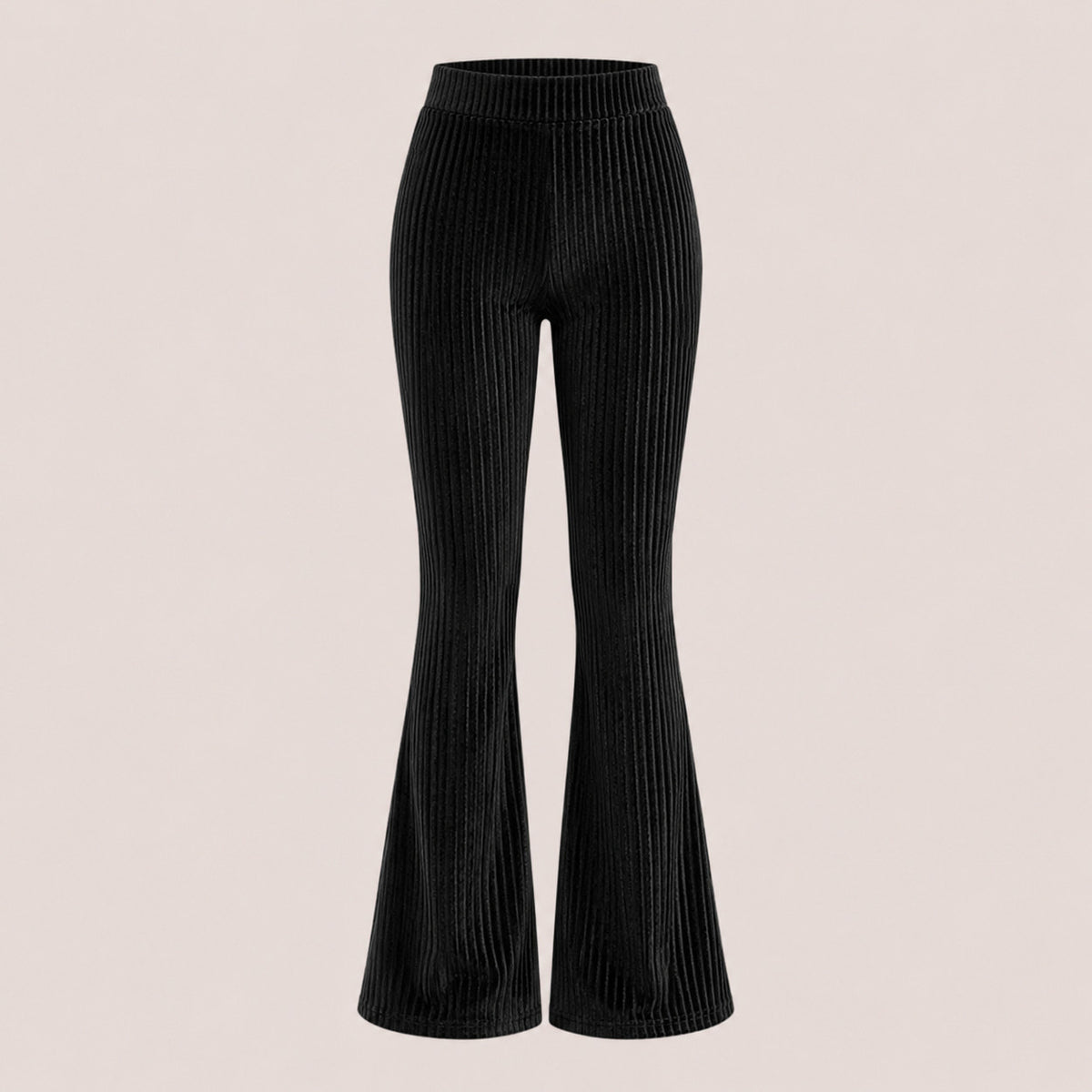 Velvet Ribbed Flare Pants