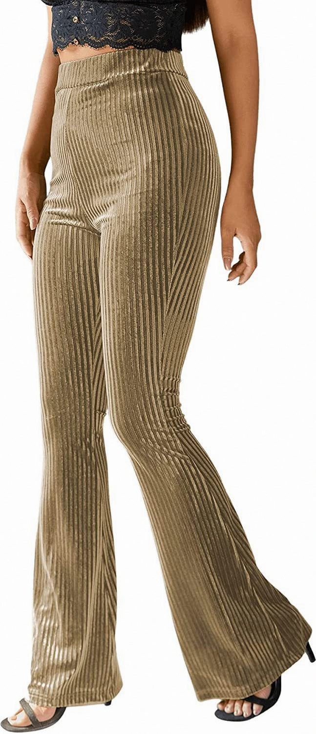 Velvet Ribbed Flare Pants
